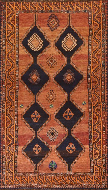 Orange Wool Lori Persian Area Rug 4x8