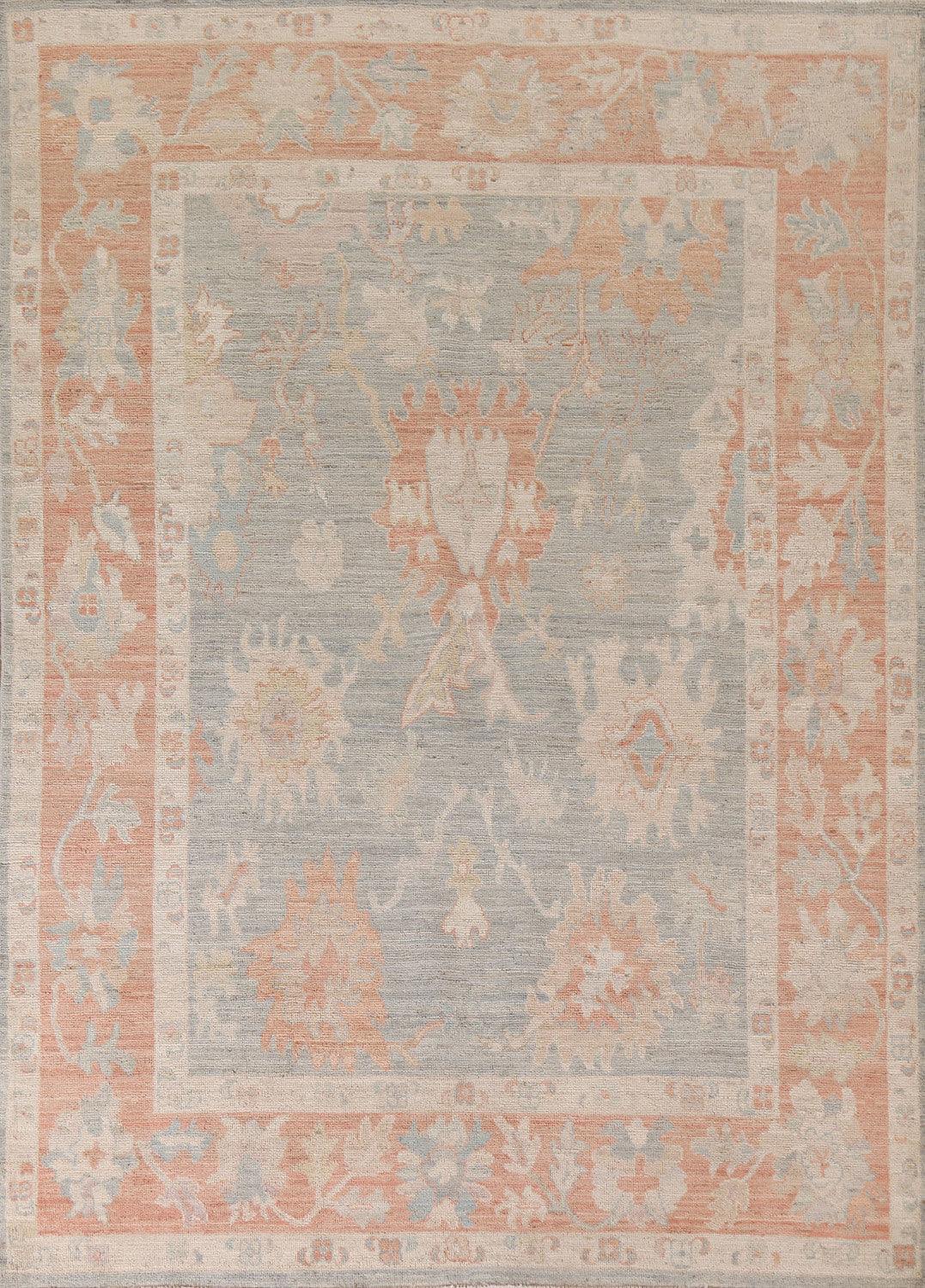 Vegetable Dye Oushak Turkish Area Rug 6x8