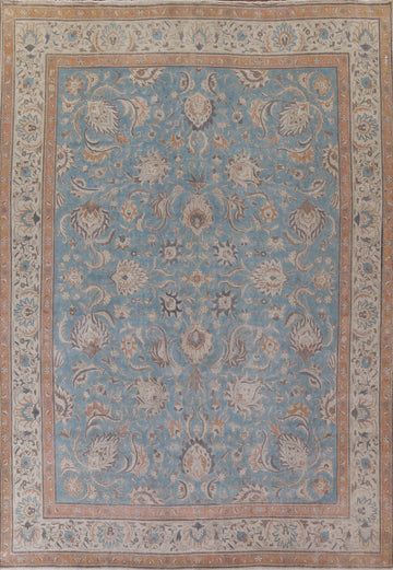 Floral Blue Tabriz Persian Area Rug 10x13