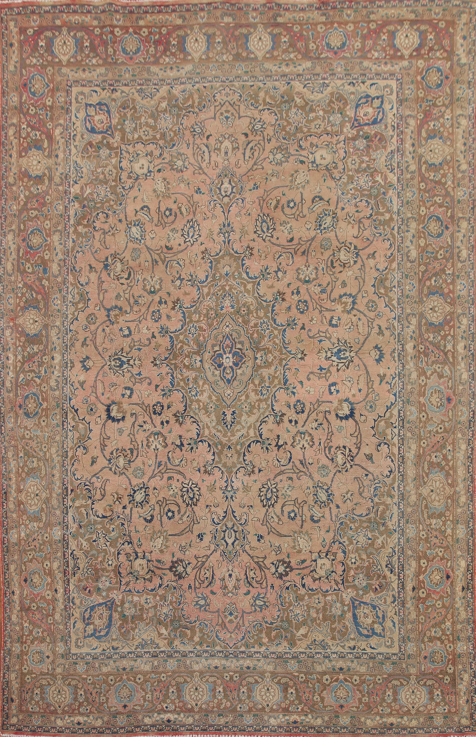 Vintage Wool Mashad Persian Area Rug 10x13