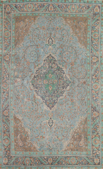 Light Blue Tabriz Persian Area Rug 6x9