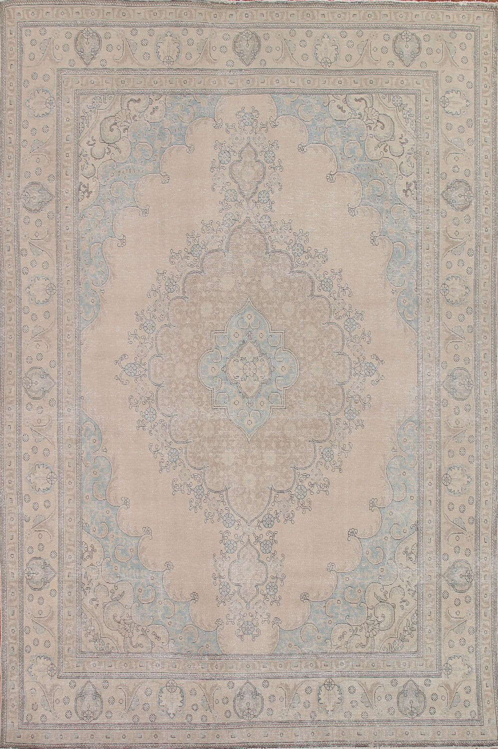 Distressed Wool Tabriz Persian Area Rug 9x13