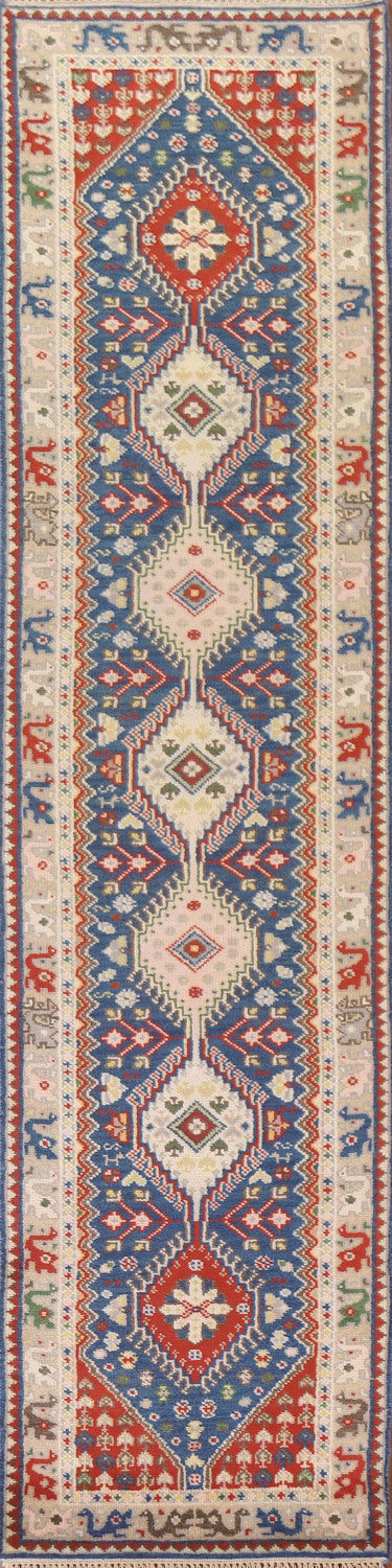 Blue Heriz Serapi Oriental Runner Rug 3x12