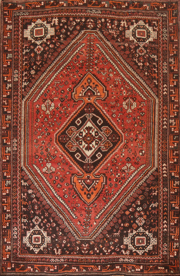 Tribal Red Qashqai Persian Area Rug 7x9