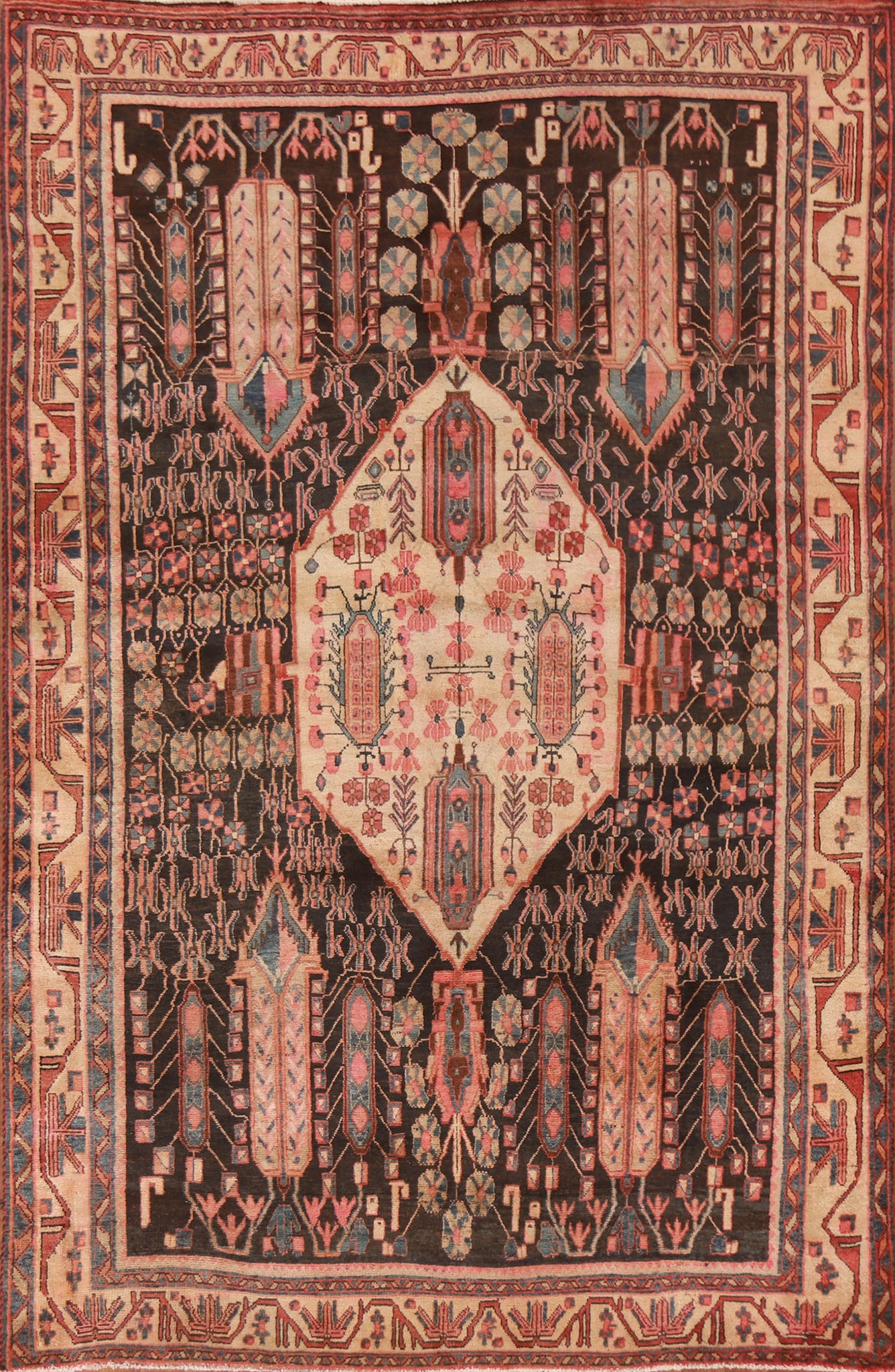 Geometric Wool Sirjan Persian Area Rug 6x8