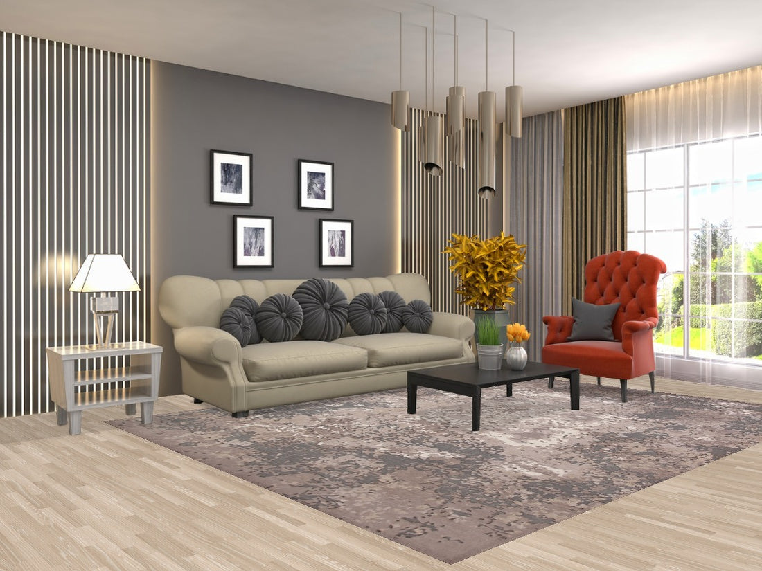 Gray/ Beige Abstract Area Rug 8x10