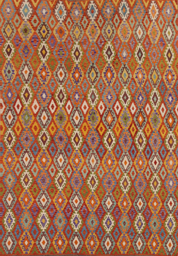 All-Over Wool Kilim Area Rug 10x13