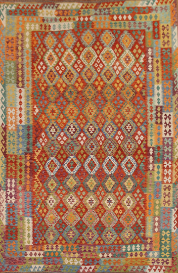 Reversible Wool Kilim All-Over Area Rug 10x13