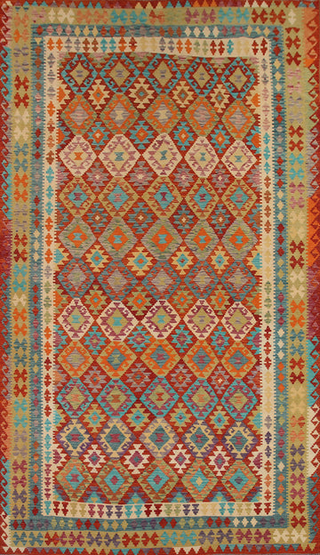Reversible Wool Kilim Oriental Large Rug 10x16