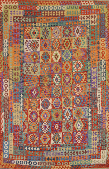 Multicolor Kilim Wool Area Rug 8x12