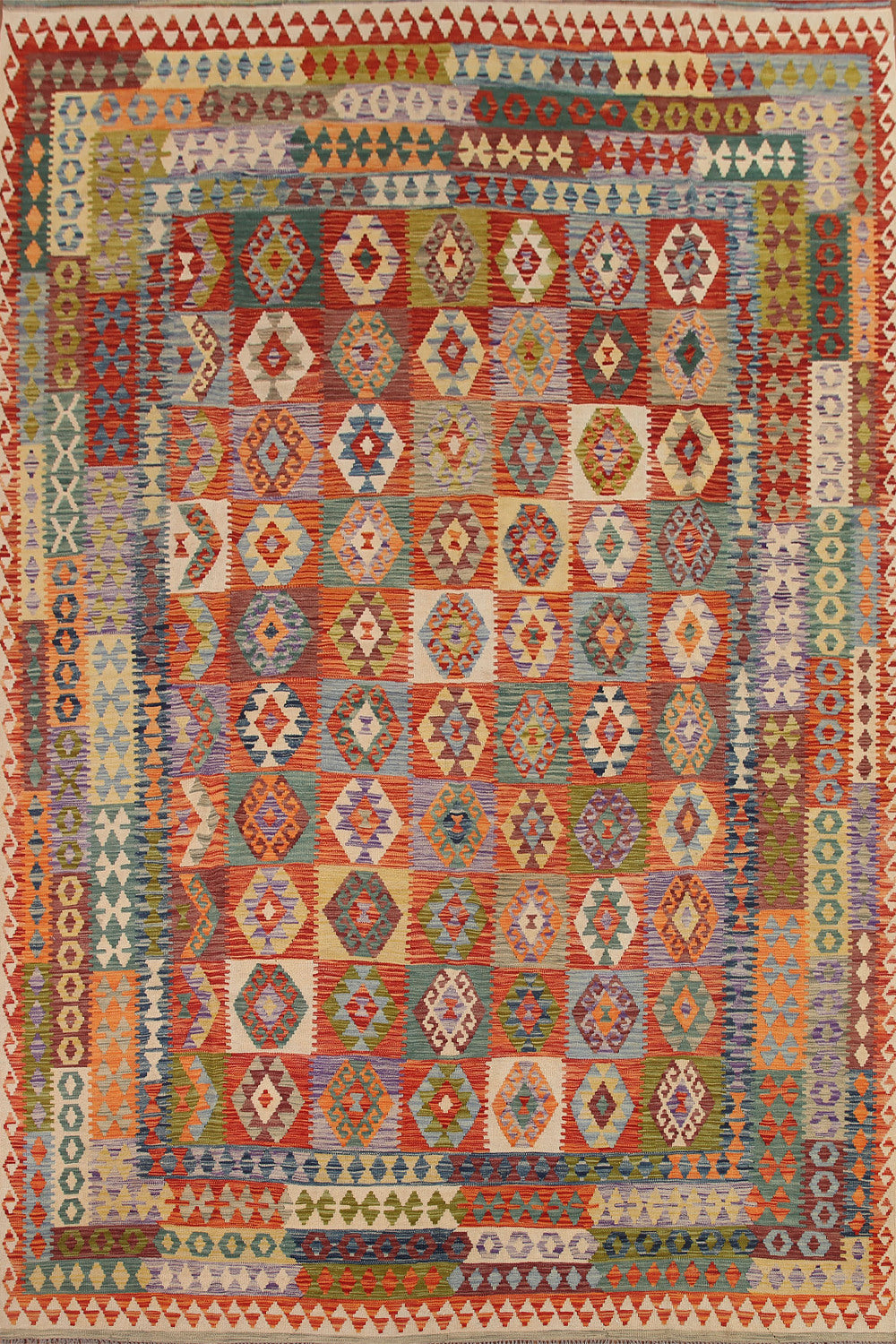 Kilim Reversible Wool Area Rug 10x13
