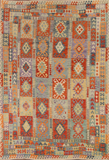 Hand-Woven Wool Kilim Area Rug 10x13
