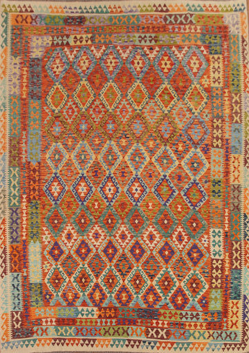 Reversible Wool Kilim Area Rug 10x13