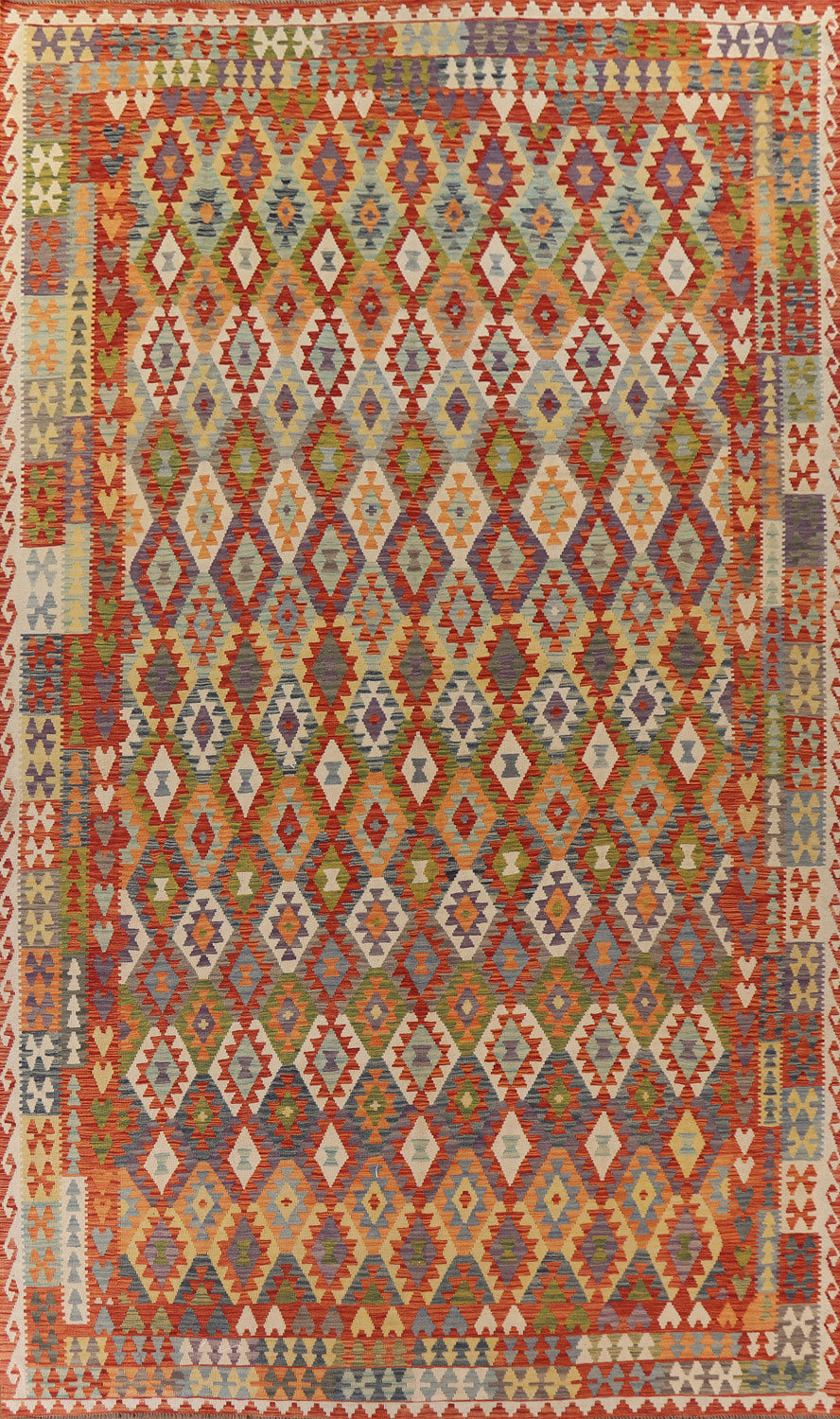 Large Kilim Reversible Wool Rug 10x16