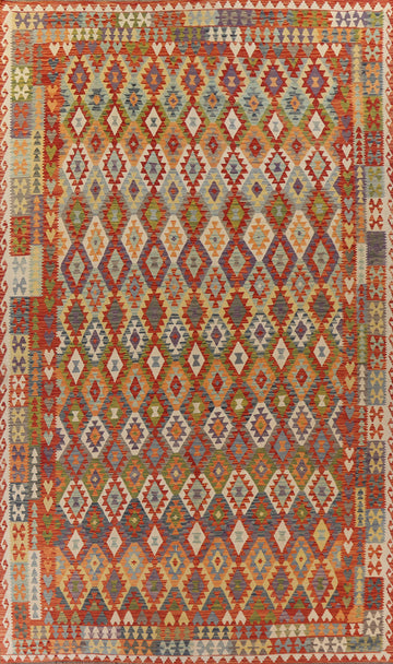 Large Kilim Reversible Wool Rug 10x16