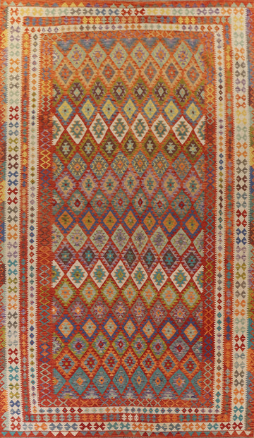 Geometric Kilim Wool Large Rug 10x16