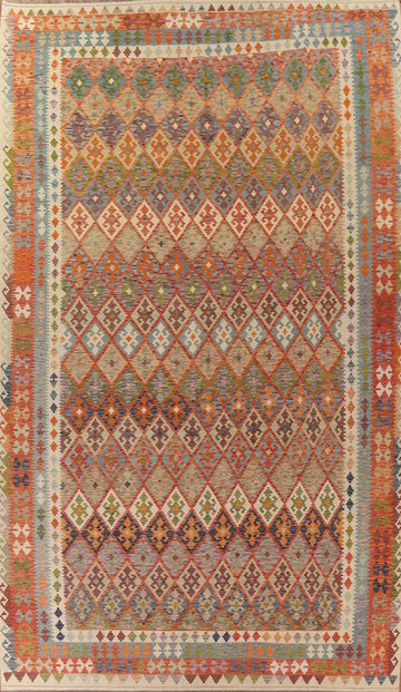 Geometric Kilim Reversible Wool Rug 10x16