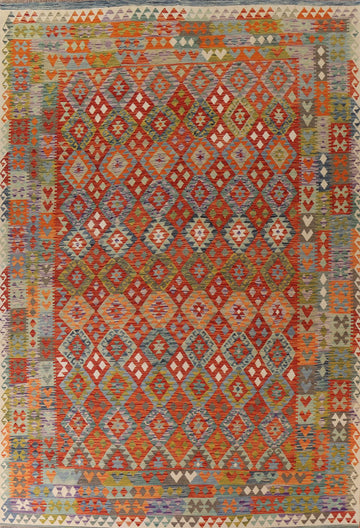 Reversible Wool Kilim Area Rug 10x13