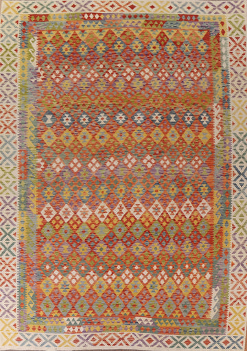 Reversible Wool Kilim Oriental Area Rug 10x13