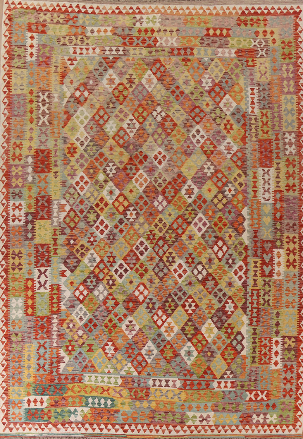 Kilim Reversible Wool Area Rug 10x13
