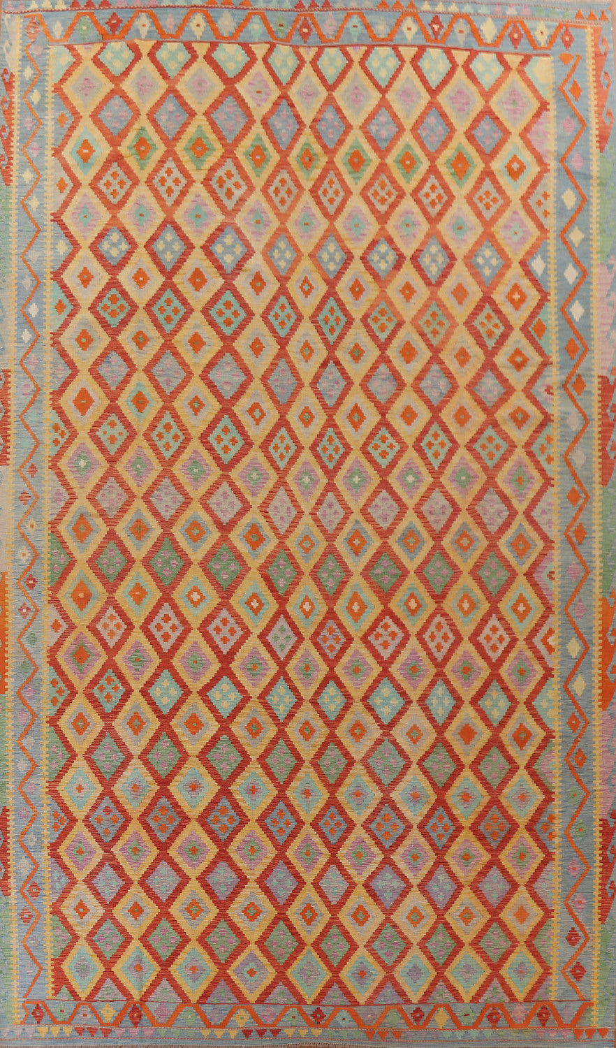 Multicolor Kilim Large Wool Rug 10x16