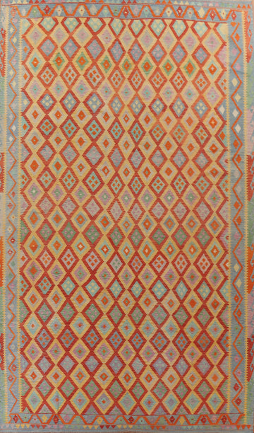 Multicolor Kilim Large Wool Rug 10x16