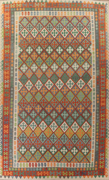 Reversible Wool Kilim Large Oriental Rug 10x16