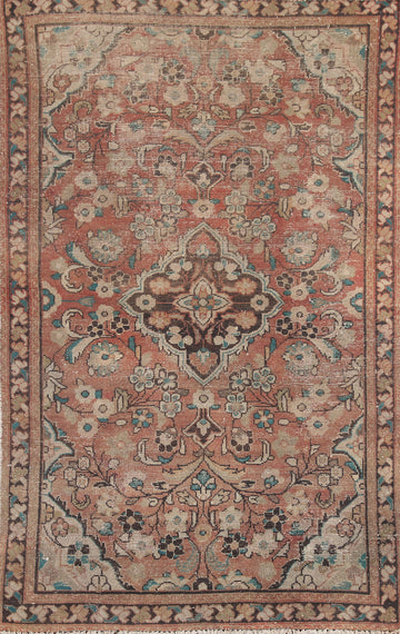 Vintage Wool Hamedan Persian Area Rug 4x6