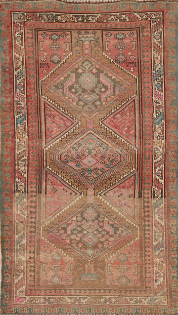 Vintage Wool Zanjan Persian Area Rug 4x6