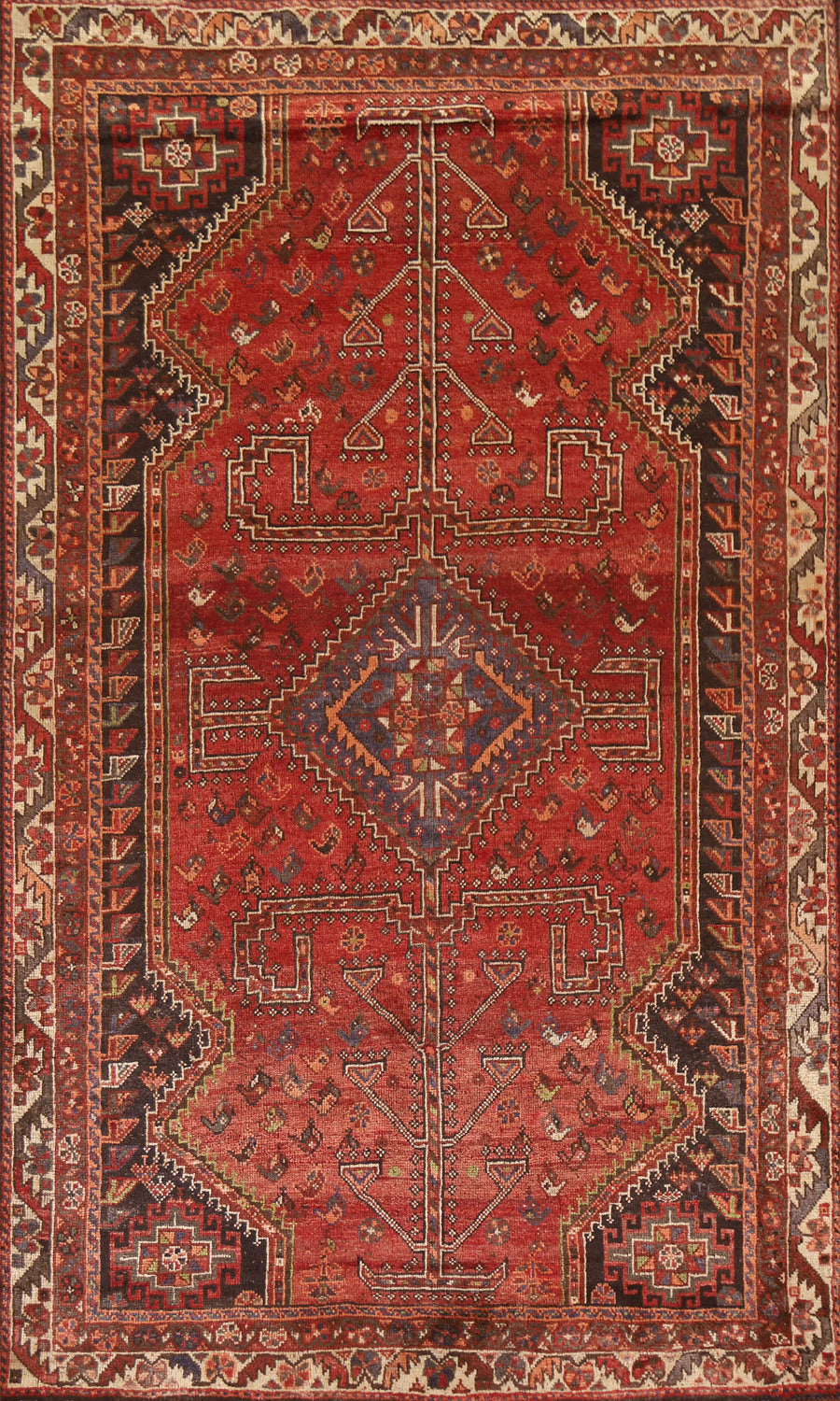 Tribal Red Shiraz Persian Area Rug 5x8