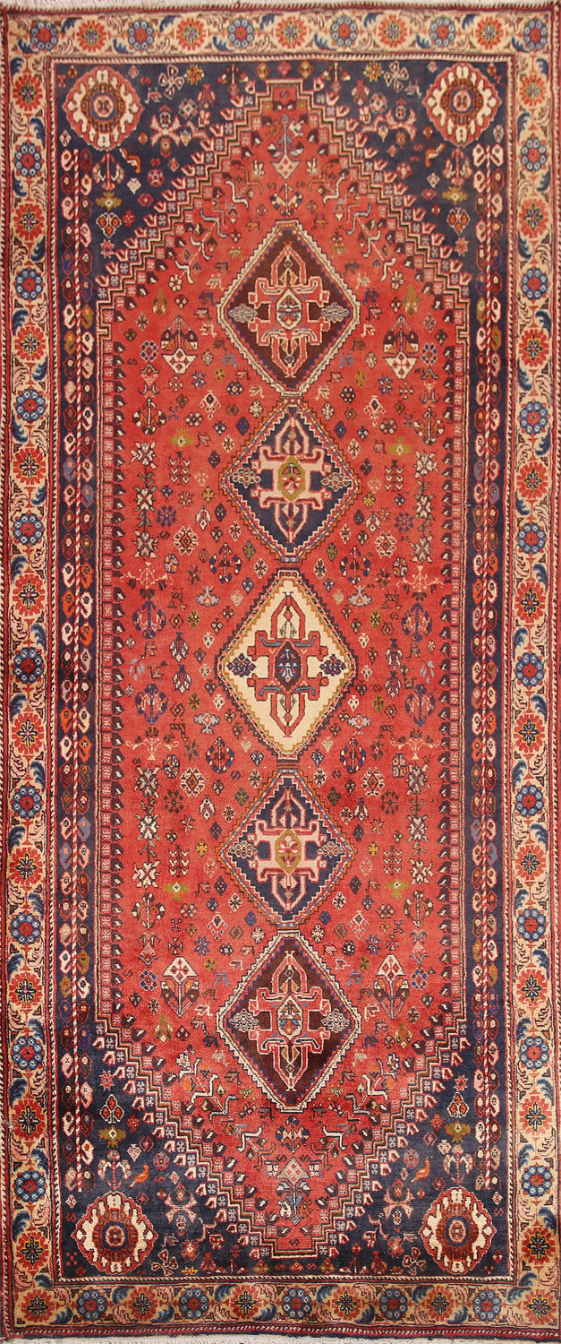 Tribal Red Abadeh Nafar Persian Runner Rug 4x10