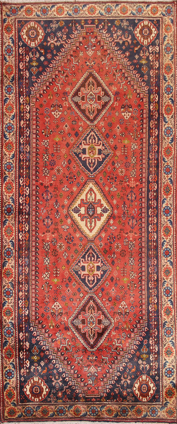 Tribal Red Abadeh Nafar Persian Runner Rug 4x10