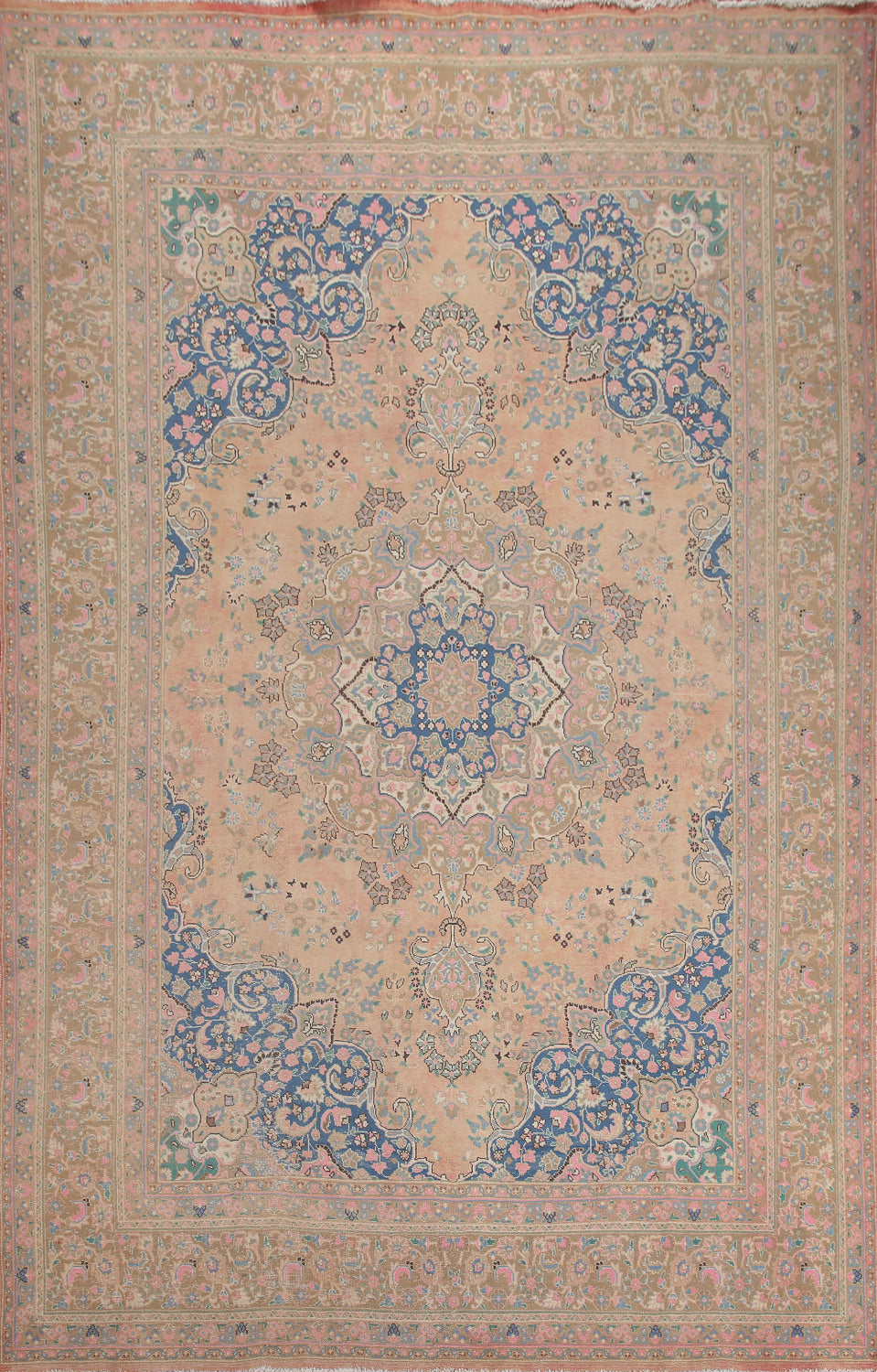 Vintage Wool Mashad Persian Area Rug 10x13