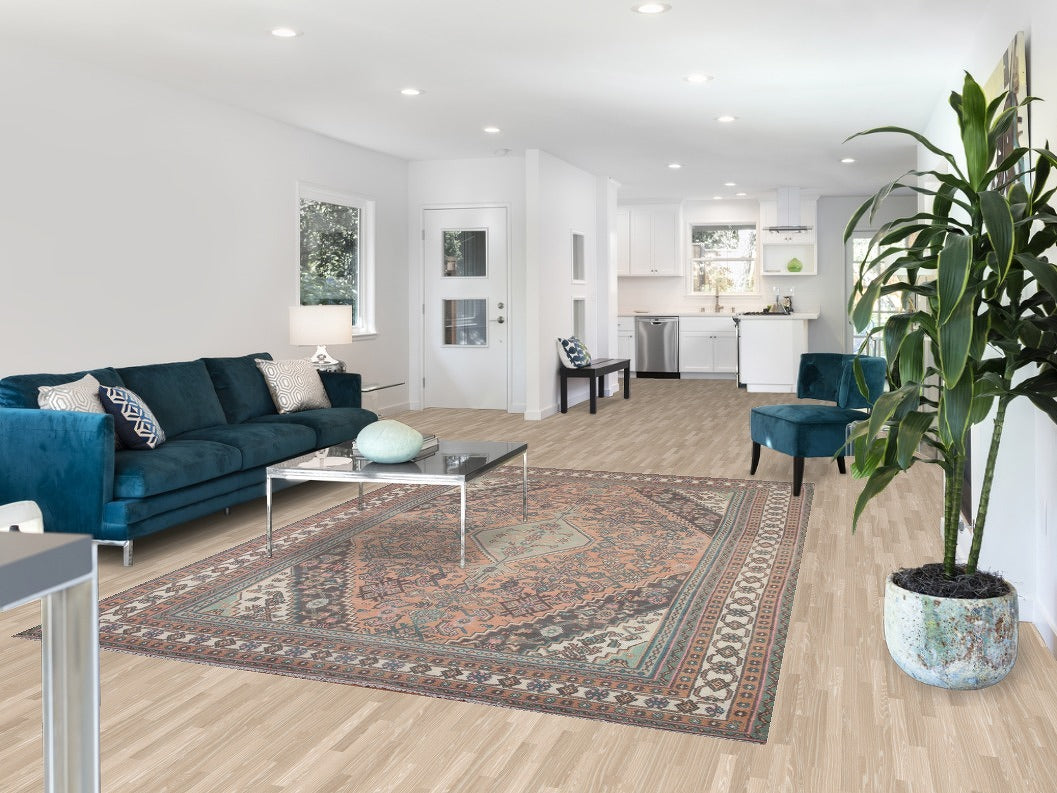 Geometric Hamedan Persian Area Rug 7x10