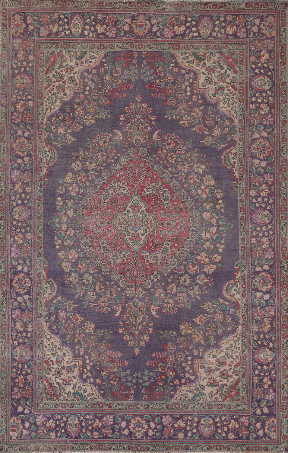 Navy Blue Tabriz Persian Area Rug 7x10