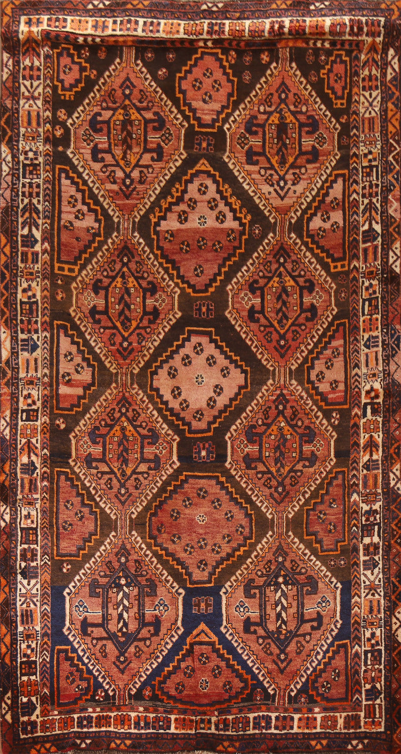 Vintage Wool Qashqai Persian Area Rug 5x10