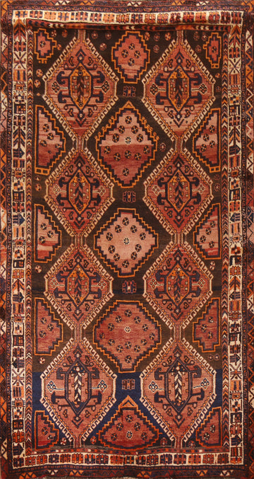 Vintage Wool Qashqai Persian Area Rug 5x10