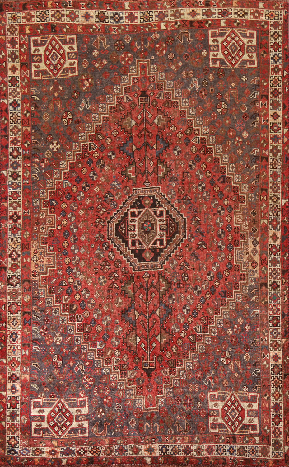 Vegetable Dye Qashqai Persian Area Rug 5x8
