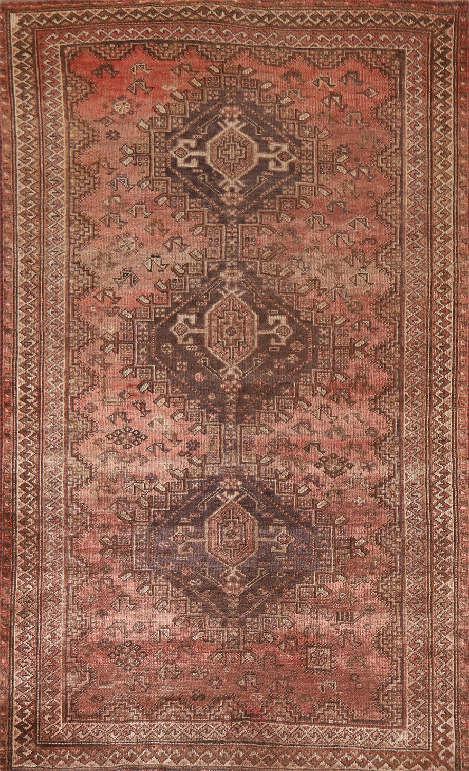 Antique Vegetable Dye Qashqai Persian Area Rug 5x8