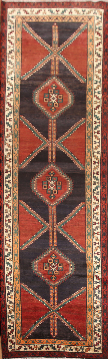 Vintage Wool Ardebil Persian Runner Rug 4x13