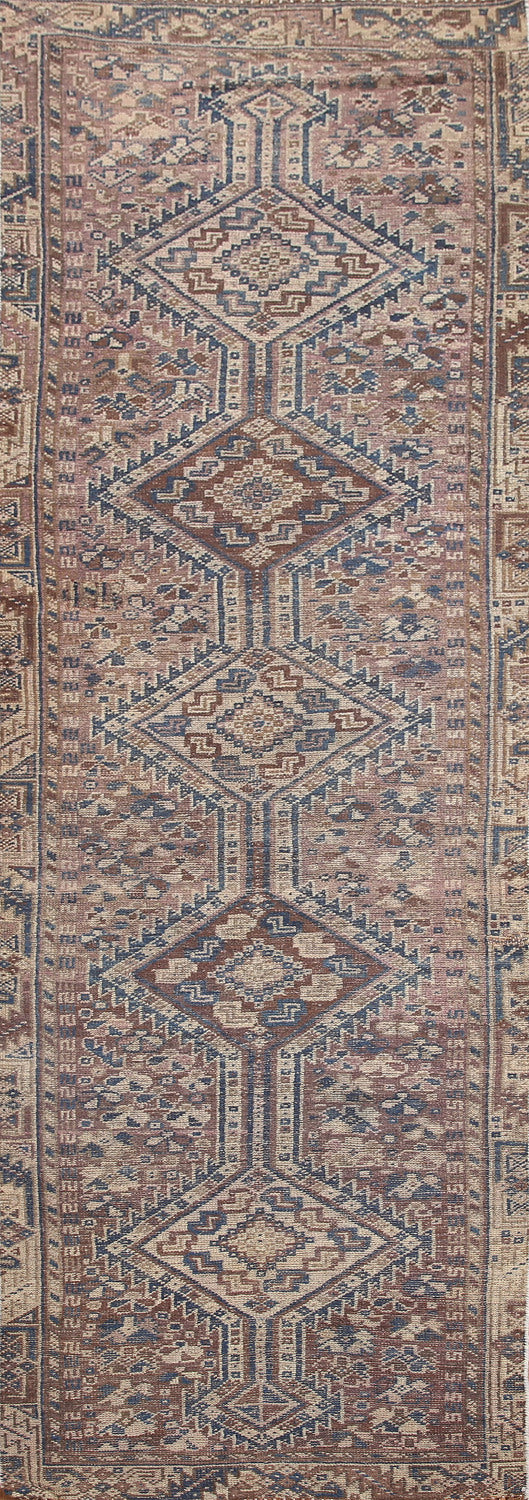 Antique Wool Shiraz Persian Runner Rug 3x9
