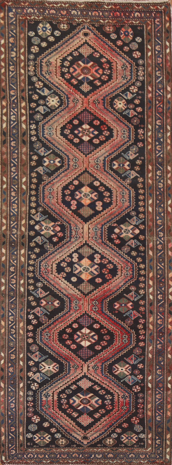 Geometric Hamedan Persian Runner Rug 4x10