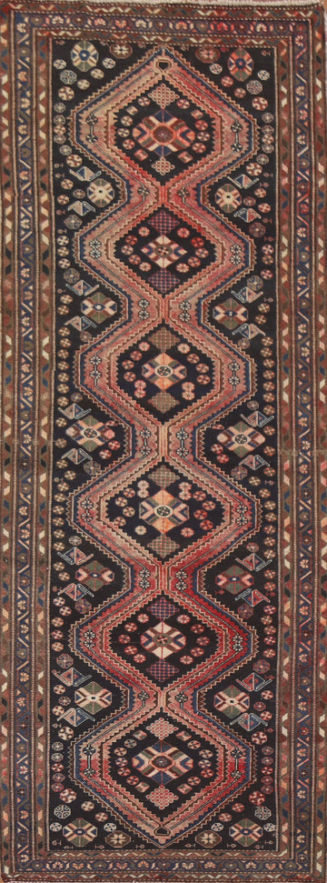 Geometric Hamedan Persian Runner Rug 4x10