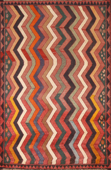 Chevron Style Gabbeh Persian Area Rug 4x6