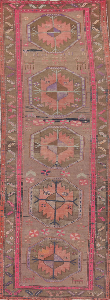 Vintage Wool Ardebil Persian Runner Rug 4x11