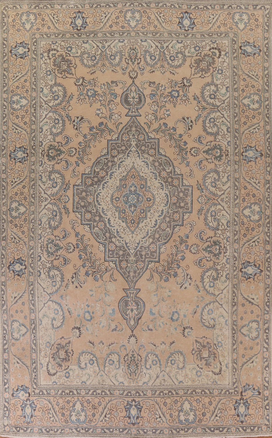 Distressed Wool Tabriz Persian Area Rug 10x13