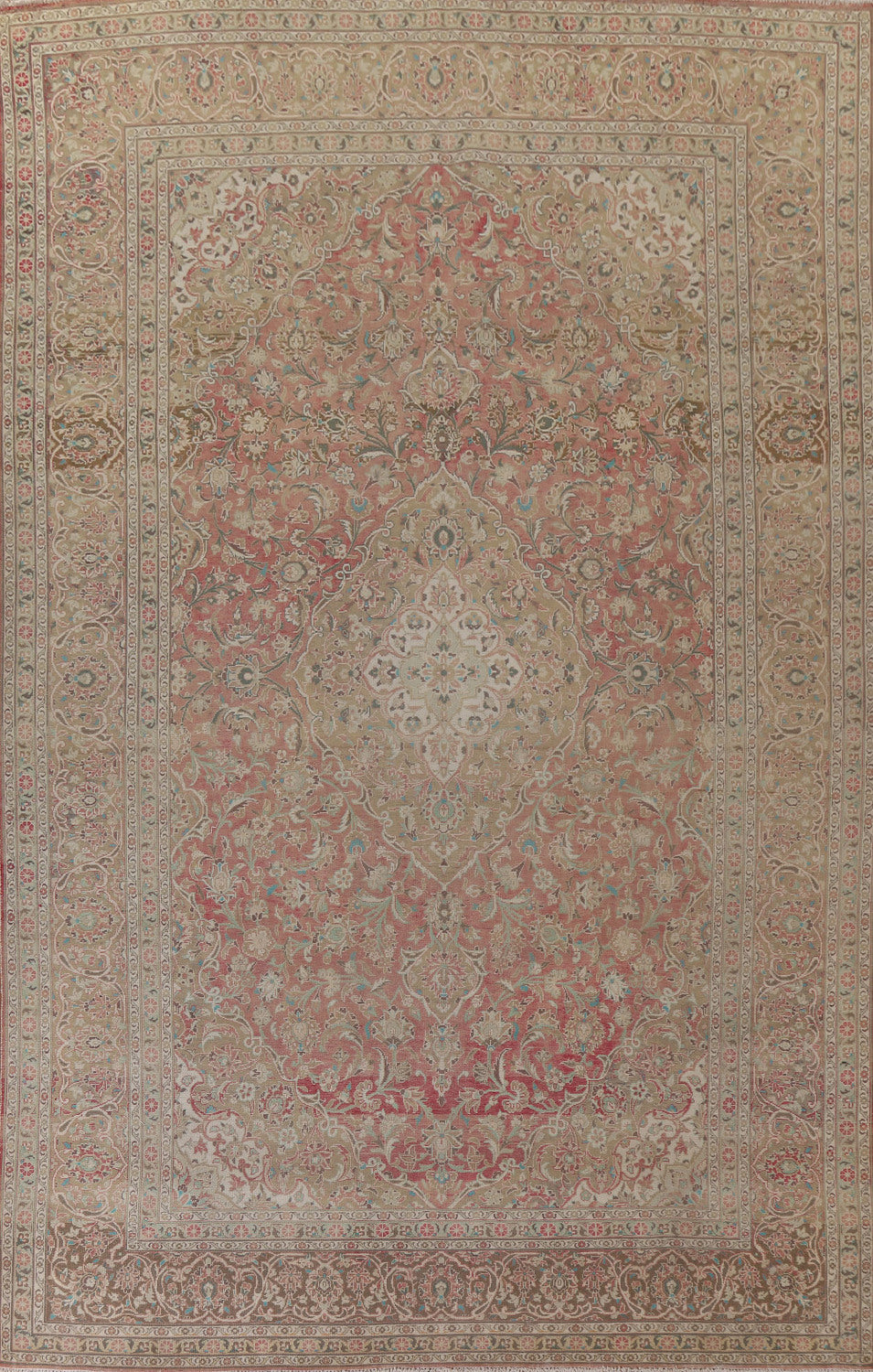 Large Floral Mashad Persian Area Rug 10x14