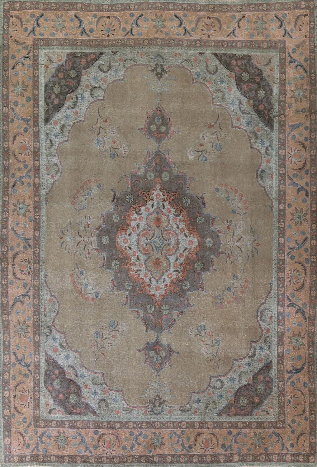 Vegetable Dye Tabriz Persian Area Rug 10x13