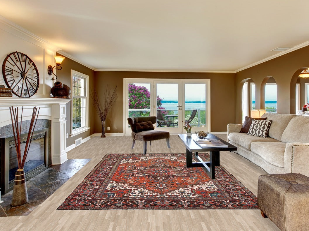 Vegetable Dye Heriz Persian Area Rug 7x11