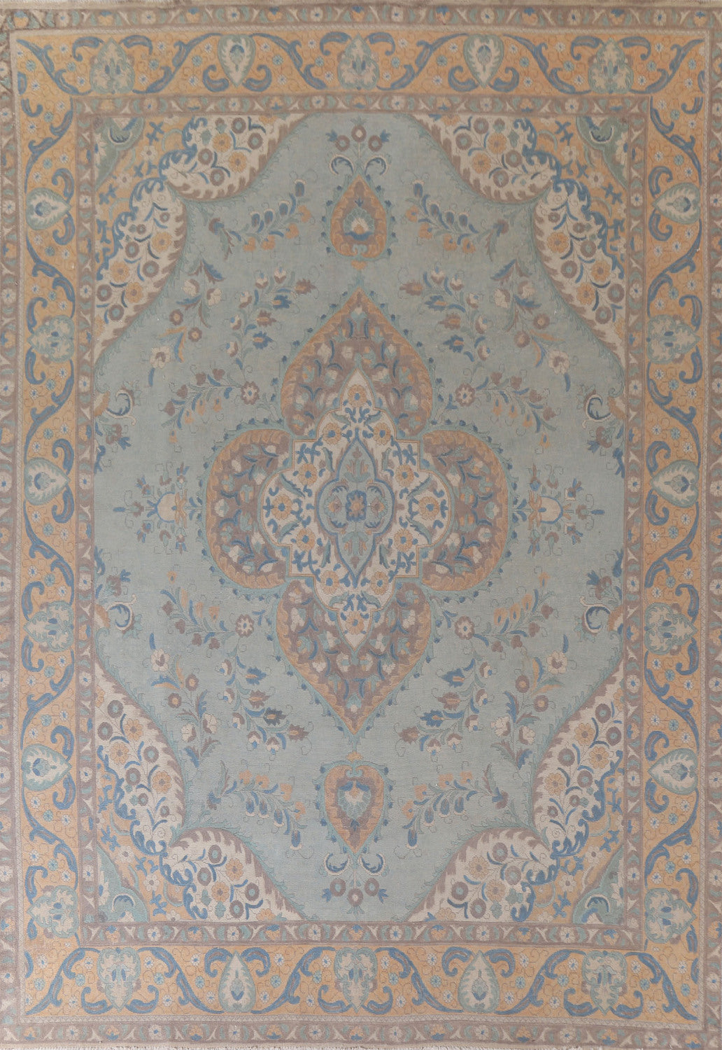 Distressed Wool Tabriz Persian Area Rug 10x13